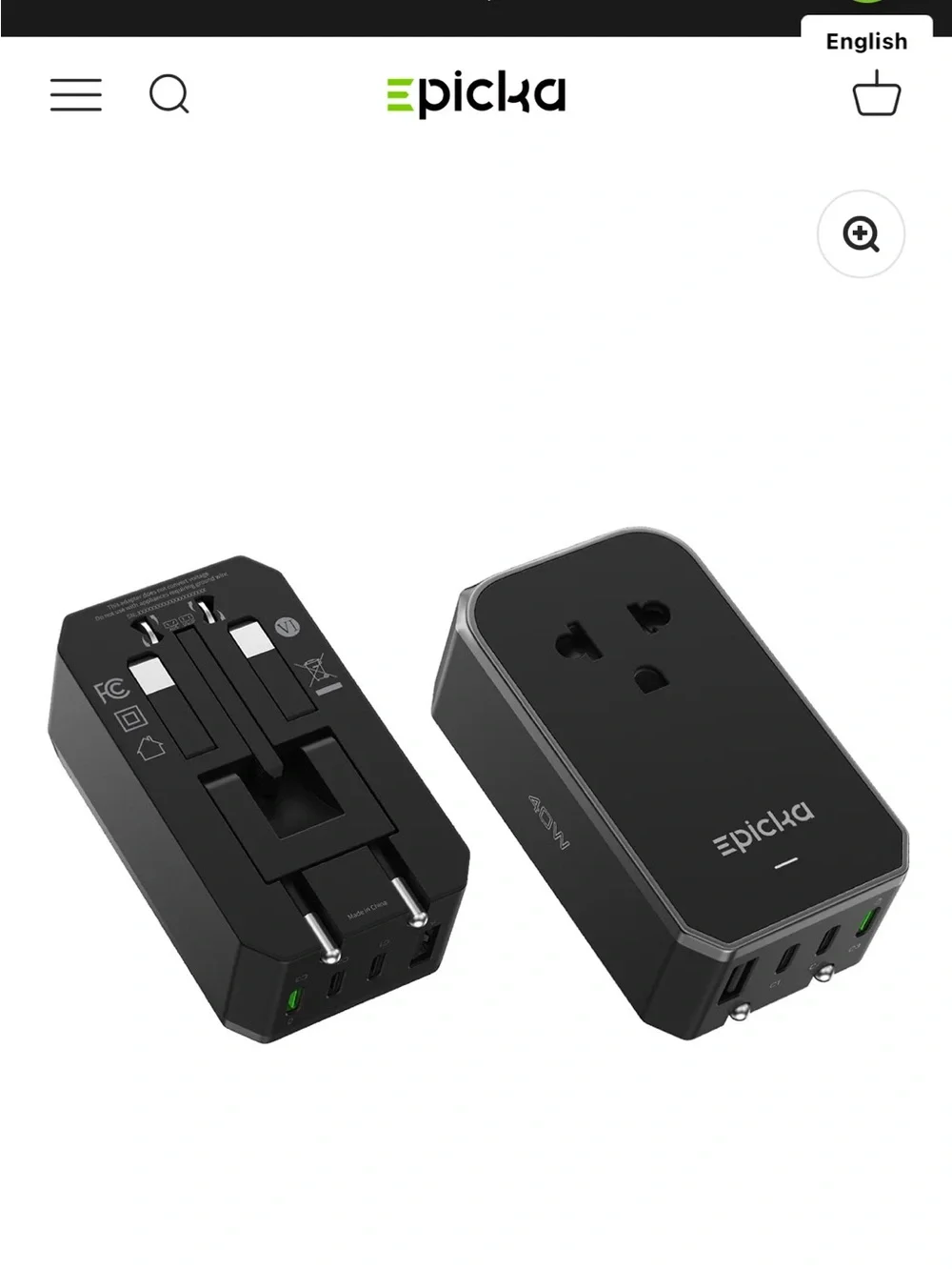 Air 40W Universal Travel Adapter - Black